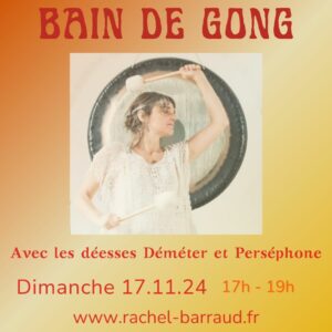 Flyer bain de gong et relaxation à Lyon en novembre 2024