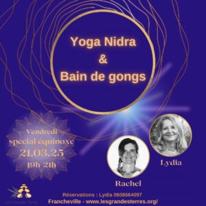 Séance yoga nidra et bain de gong à Lyon en mars 2025 pour célébrer l'équinoxe