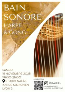 Bain sonore harpe et gong à Lyon en novembre 2025