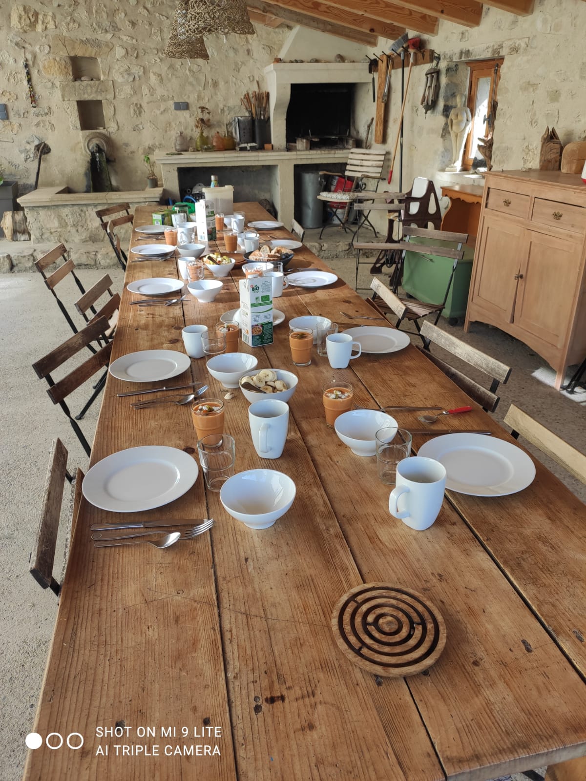 Repas lors des séjours et retraite de yoga dans la Drôme