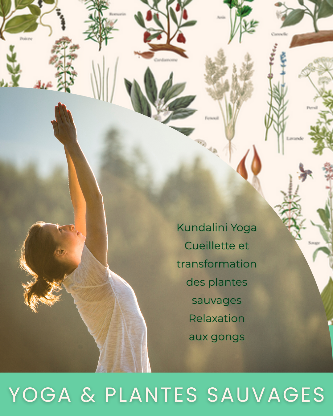 Flyer des Retraites et séjour kundalini yoga dans la Drôme