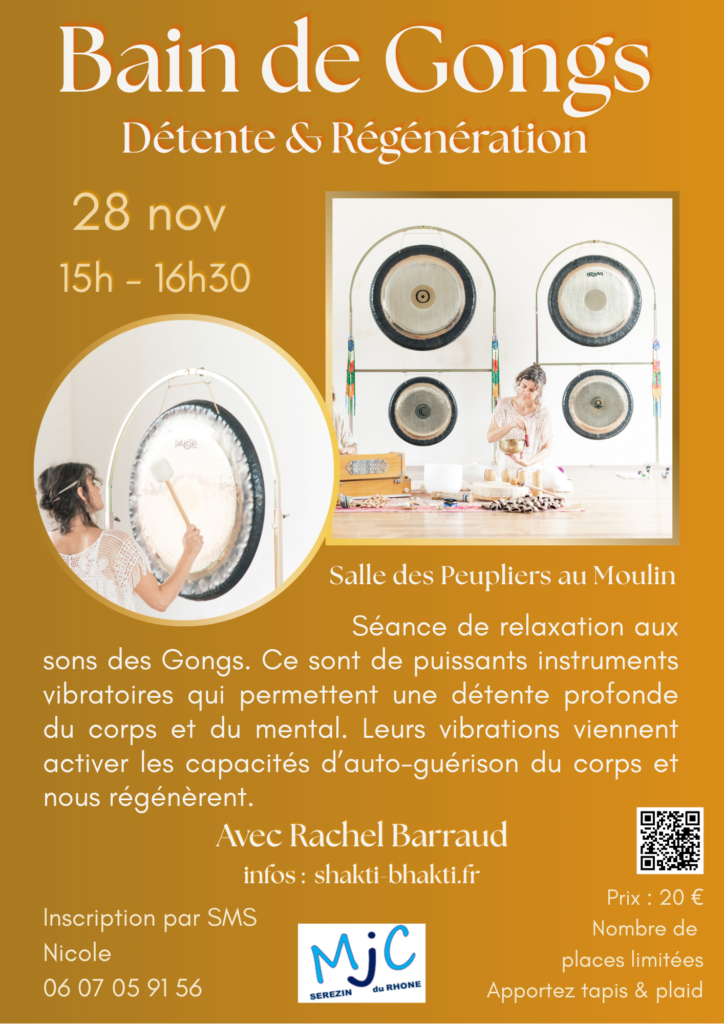 Séance de bain de gong vers Lyon en novembre